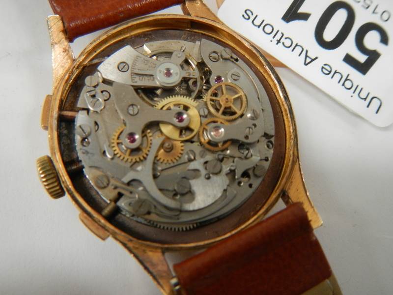 A fine Dogma Prima wrist watch with 18ct gold back and calf strap, in full working order. - Image 7 of 11