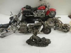 4 good model motor cycles including Harley Davidson.