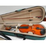 A cased Antoni violin, in perfect condition.