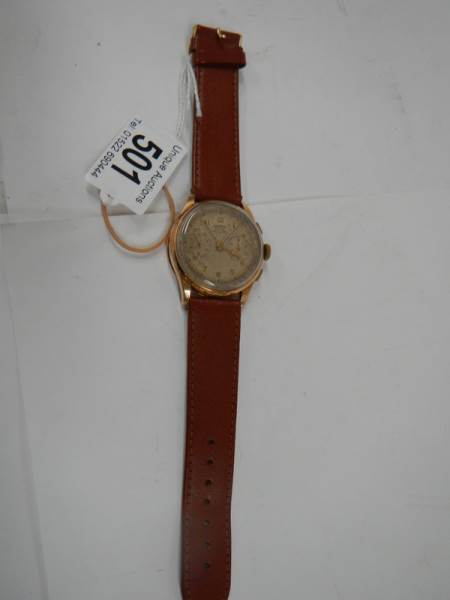 A fine Dogma Prima wrist watch with 18ct gold back and calf strap, in full working order. - Image 3 of 11