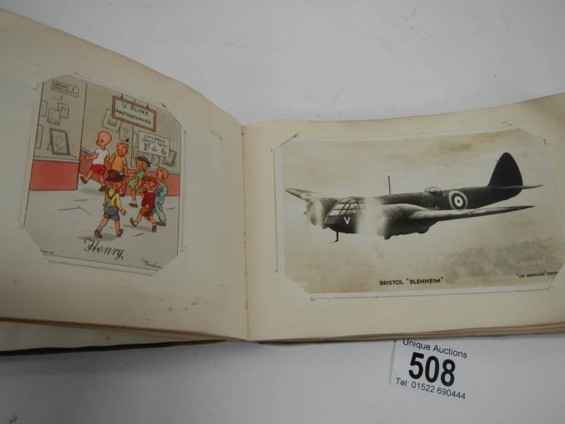 An old autograph book containing aircraft pictures and Kensitas cigarette cards, - Image 6 of 15