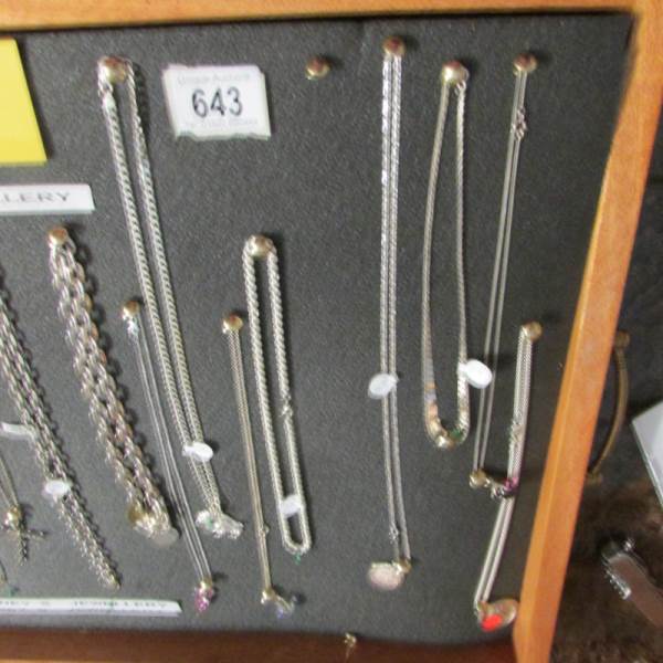 A display case of mainly silver pendants, chains etc., (this lot is buyer collect only). - Image 10 of 10