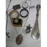A mixed lot of silver vesta's, ladies watch etc.