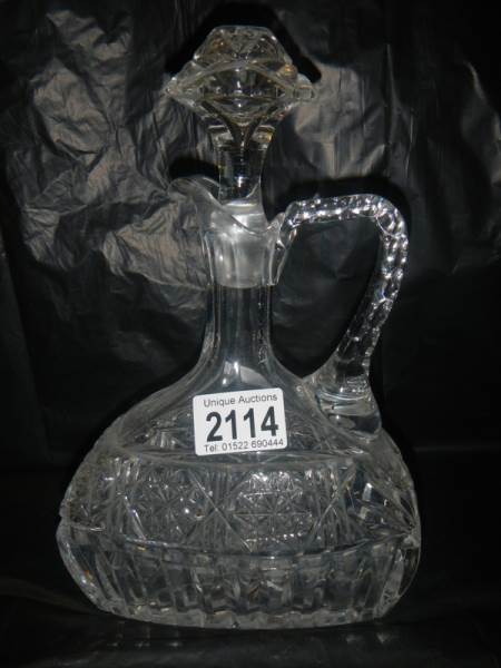 An unusual shaped Edinburgh crystal decanter and 6 Edinburgh crystal glasses. - Image 3 of 8