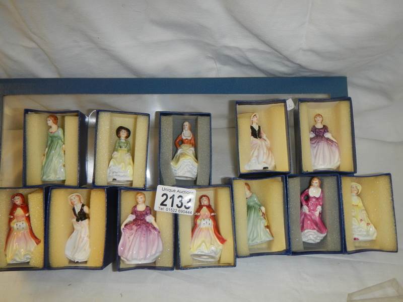A set of 12 fine English bone china miniature figures, all signed. - Image 3 of 6