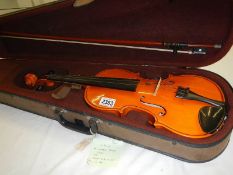 A cased Andreas Feller violin with bow for Stentor Music Co., Ltd.