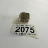 A 9ct gold Masonic ring, size U. grams.