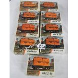 9 boxed Airfix '00' Silo wagons.