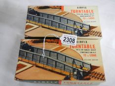 2 boxed Airfix turntables, 12" long.