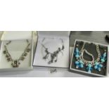 2 dazzling vintage necklace and a further necklace in a designer style.