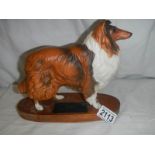 A Beswick rough collie dog, in good condition, 9.5" long x 8" tall, in good condition.