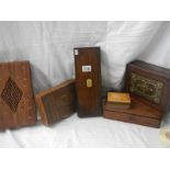A collection of 6 boxes including mahogany.