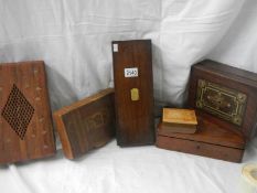 A collection of 6 boxes including mahogany.