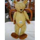 A good large vintage gold plush teddy bear, 20" tall (sound box loose and not working),
