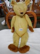 A good large vintage gold plush teddy bear, 20" tall (sound box loose and not working),