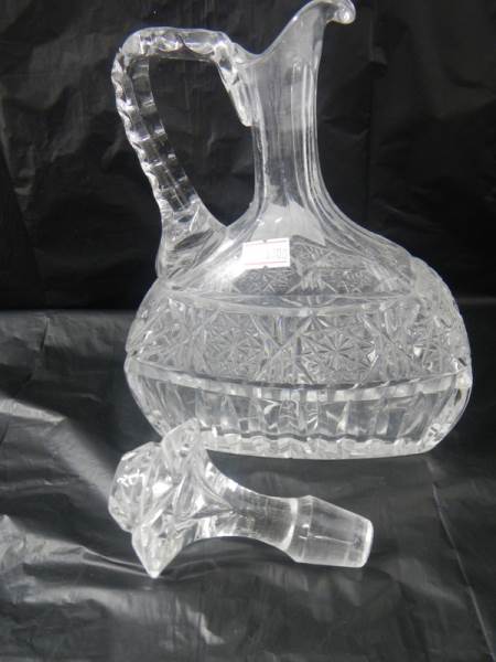 An unusual shaped Edinburgh crystal decanter and 6 Edinburgh crystal glasses. - Image 6 of 8