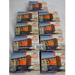 9 boxed Airfix cattle wagons.