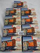 9 boxed Airfix cattle wagons.