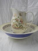 A large Wedgwood jug and bowl set.