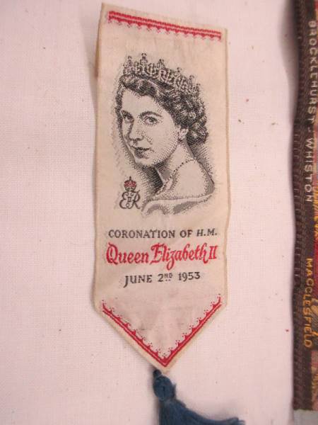 A 1953 coronation silk by Brocklehurst Whiston, Macclesfield with 2 other items. - Image 5 of 7