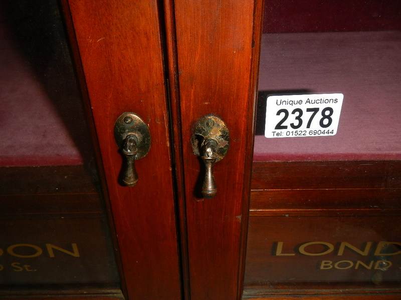 A mahogany jewellery cabinet signed for Asprey's. - Image 4 of 5