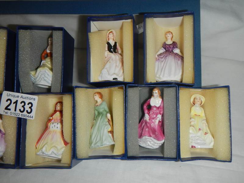 A set of 12 fine English bone china miniature figures, all signed. - Image 5 of 6