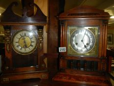 2 mantel clocks.