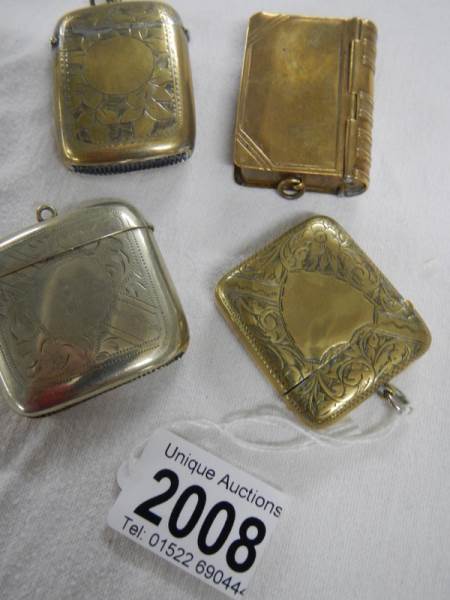 3 assorted vesta cases and a stamp box. ****Condition report**** They are all brass. - Image 2 of 3