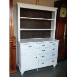 An early 20th century painted pine dresser.