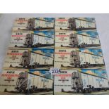 8 boxed Airfix refrigerator vans.