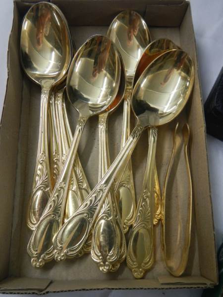 A gilded 12 place setting cutlery set by Besteoke Solingen, Germany. - Image 4 of 7