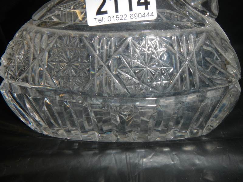 An unusual shaped Edinburgh crystal decanter and 6 Edinburgh crystal glasses. - Image 4 of 8