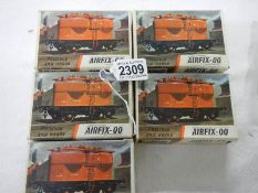 5 boxed Airfix '00' silo wagons.