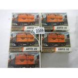 5 boxed Airfix '00' silo wagons.