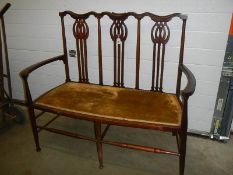 A mahogany 2 seater window seat.