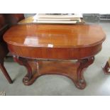 A Victorian mahogany hall table in good condition.