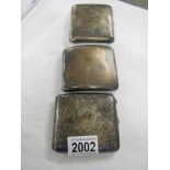 3 hallmarked silver cigarette cases weight 324 grams