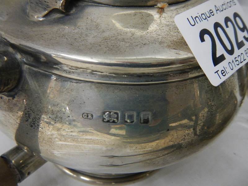 A 3 piece hall marked silver tea set and sugar nips, 684 grams. - Image 2 of 4