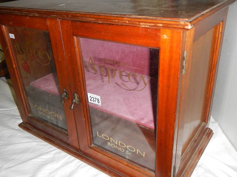 A mahogany jewellery cabinet signed for Asprey's. - Image 5 of 5