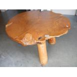A heavy teak table. # Collect only ****Condition report**** Top diameter approx.