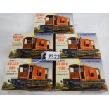 5 boxed Airfix brake vans.