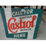 A square Castrol sign, 21.5" x 21.