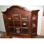 A mahogany display cabinet. ****Condition report**** H 64cm D 18cm W 80.5 cm.