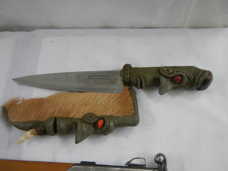 2 20th century knives including one with handle shaped as head. - Image 5 of 7