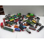 Box containing various ERTL Thomas Tank series vehicles