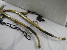 A pair of Victorian brass horse hames.