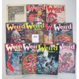 A good collection of 11 Weird Tales Science Fiction pulp magazines (one has cover detached)