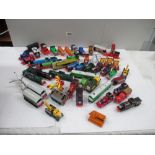 Box containing various ERTL Thomas Tank series vehicles