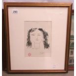 Pablo Picasso (1881-1973) Print of a young girl (portrait), stamped and signed in pencil.