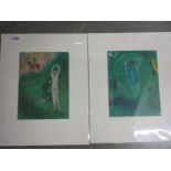 Marc Chagall (1887-1985) Pair of modernist figural lithographic prints published in New York